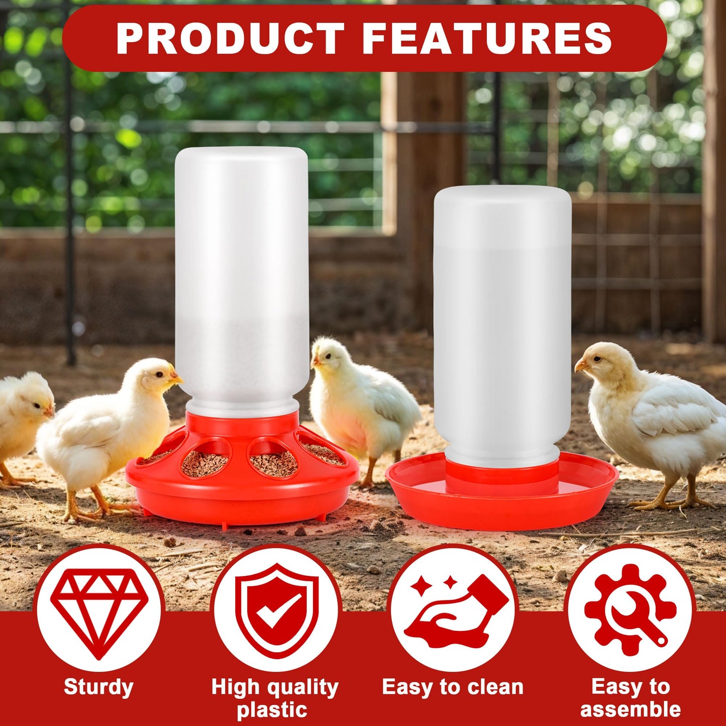 Chicken Brooder Box for Chicks, Brooder Box with Feeder and Waterer, Chick Starter Kit with Chick Perch for Small Poultry Ducks Quail