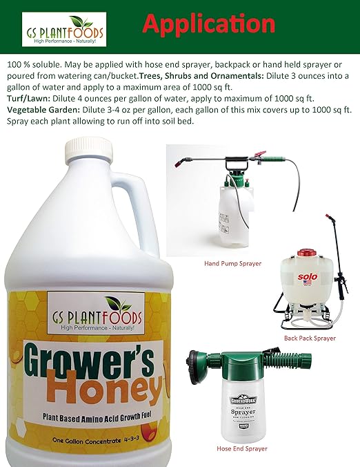 Grower’s Honey Plant Based Liquid Fertilizer - Organic Plant Food for Huge Vegetative Growth (1 Quart) - Liquid Fertilizer for Vegetables, Bigger Flowers and Jumbo Fruits