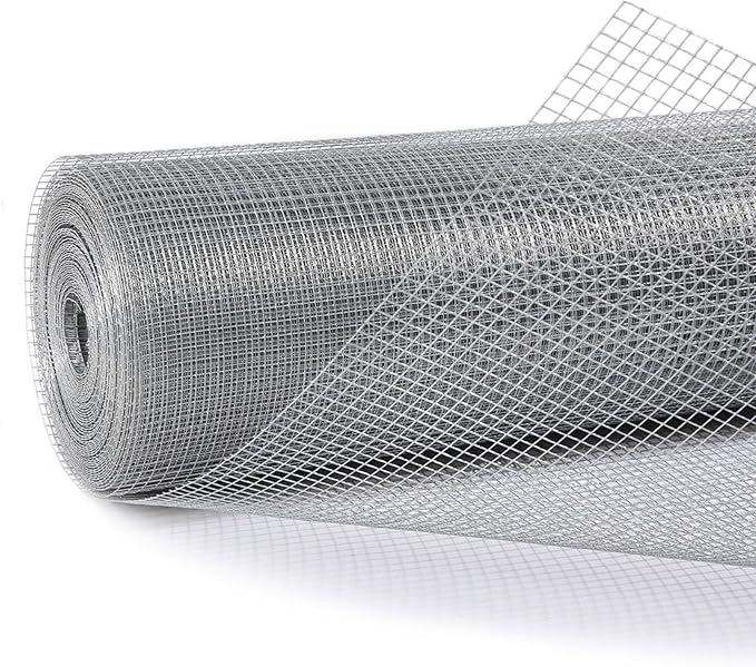 Hardware Cloth 1/4 in. x 2 ft. x 100 ft. 23-Gauge, Galvanized Wire Mesh Roll, Chicken Wire Fencing, Gopher Wire, Garden Fence, Rodent Mesh, Wire Mesh Fence Roll, Rabbit Wire