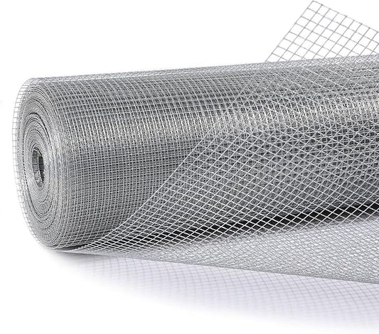 Hardware Cloth 1/4 in. x 2 ft. x 100 ft. 23-Gauge, Galvanized Wire Mesh Roll, Chicken Wire Fencing, Gopher Wire, Garden Fence, Rodent Mesh, Wire Mesh Fence Roll, Rabbit Wire
