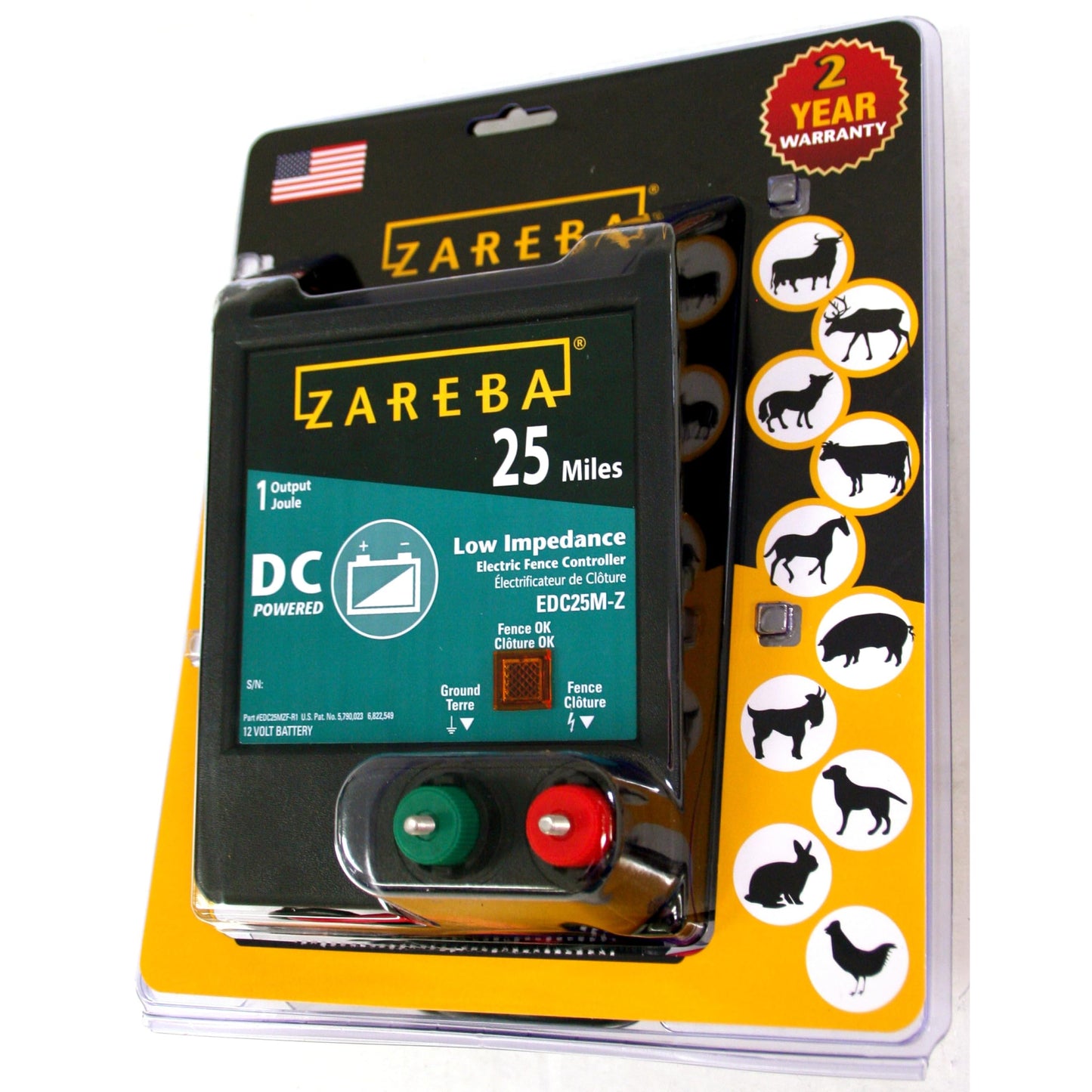Zareba EDC25M-Z 25-Mile Battery Operated Low Impedance Electric Fence Charger