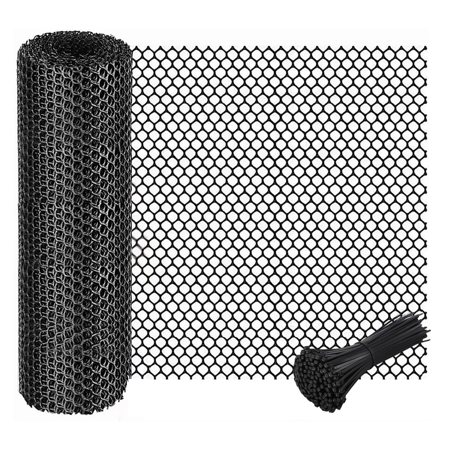 15.7IN x 16.4FT Plastic Chicken Wire Mesh Fence Roll, GENNIZZ Rigid Plastic Fencing & Netting for Garden, Poultry, Dog Cat Barrier (0.4m x 5m)