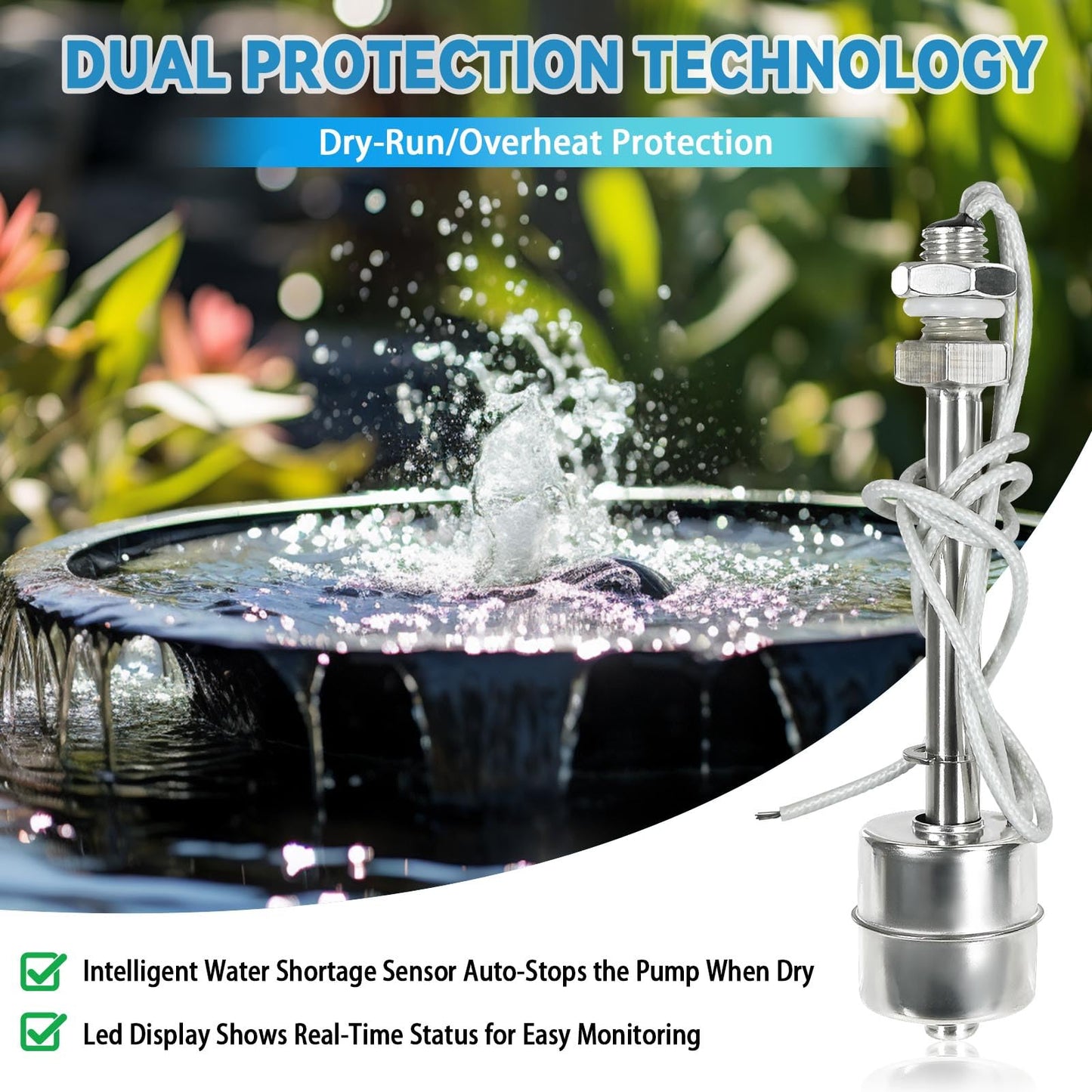 500W DC 48V 3" Solar Deep Well Pump Complete Kit - with MPPT Controller, 8.8FT Cable - Stainless Steel Submersible Pump - Max head 393FT, 7.9GPM Flow, 1" Outlet for Industrial Irrigation Water Tank