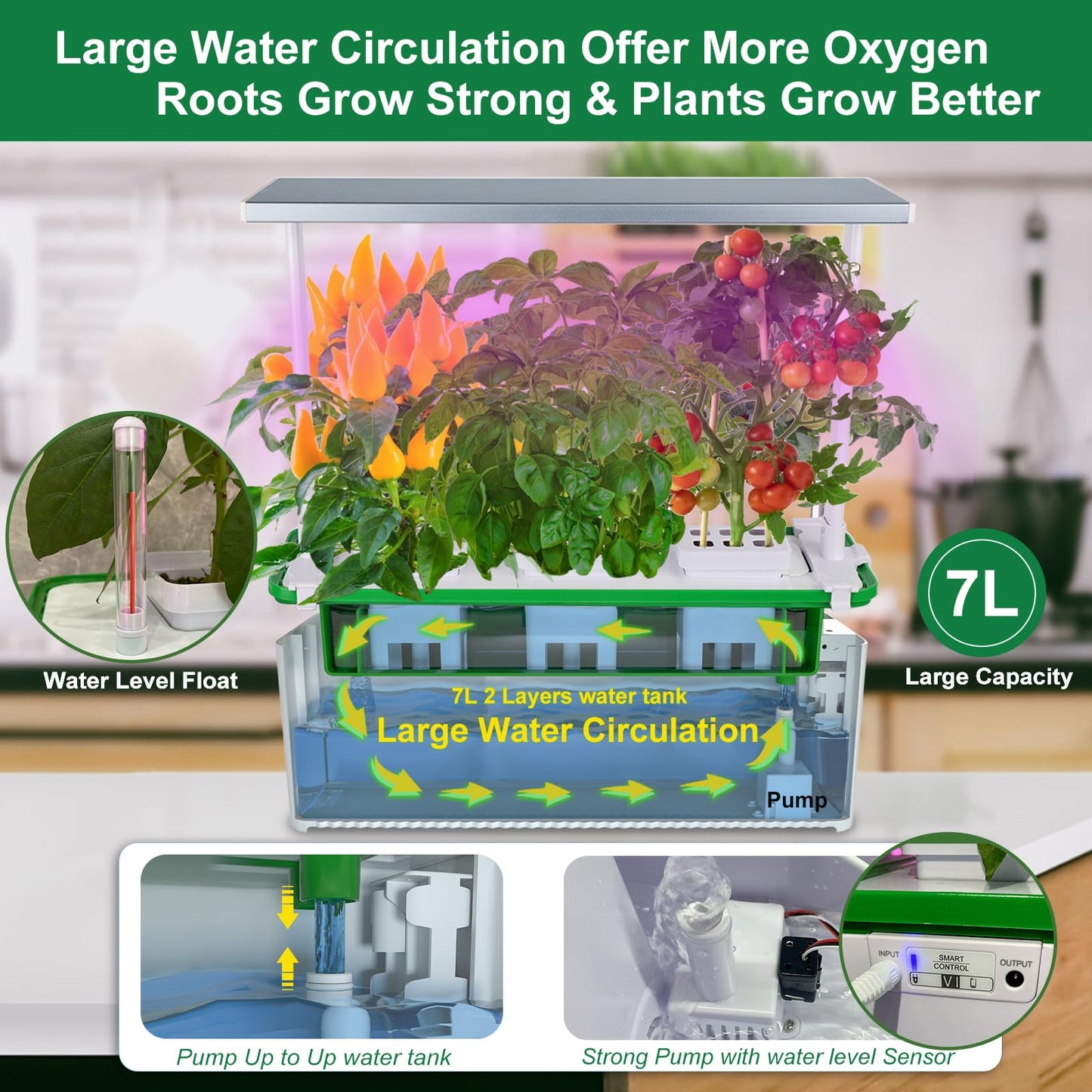 Smart Plant Lights for Indoor Growing,Venus Fly Trap Terrarium Kit with Light&Stand,Self Watering Pots for Indoor Plants,Smart Plant Pot with LED Grow Light&Timer for Succulents,Herbs,Flower