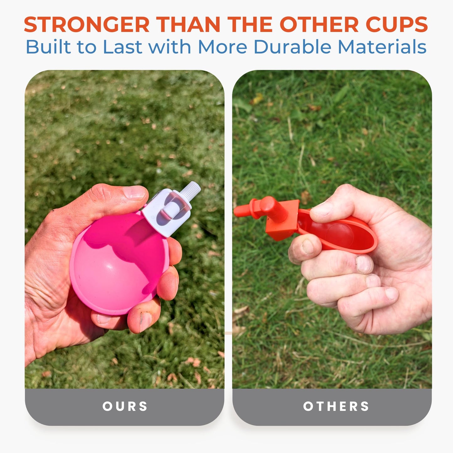 Lil'Clucker - Large Automatic Chicken Waterer Cups Suitable for Ducks, Geese, Turkeys, and Bunny Rabbit - Water Feeder Kit - Poultry Waterer (Pink, 5 Pack)