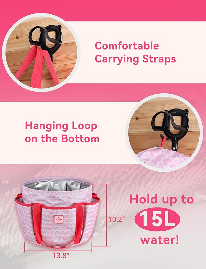 11PCS Horse Grooming Kit Curry Comb Sweat Scraper Horse Bathing Supplies Grooming Tools with Storage Bag Pink Garnet