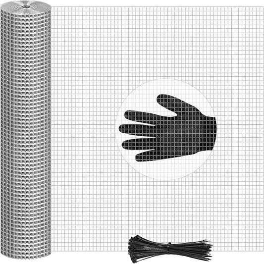 TNELTUEB 48in x 100ft Hardware Cloth Hot-Dip Galvanized Welded Wire Mesh - Heavy Duty 3/4inch 23 Gauge Chicken Wire Fencing for Garden, Chicken Coop, Rabbit Cage, Rodent & Predator Protection