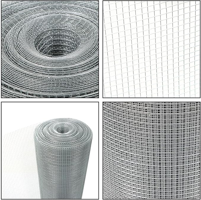 LABLT 48 in x 100 ft Hardware Cloth, 1/4 in Chicken Wire Fence for Chicken Coop Fences and Poultry Animal Netting (23 Gauge, Silver White)