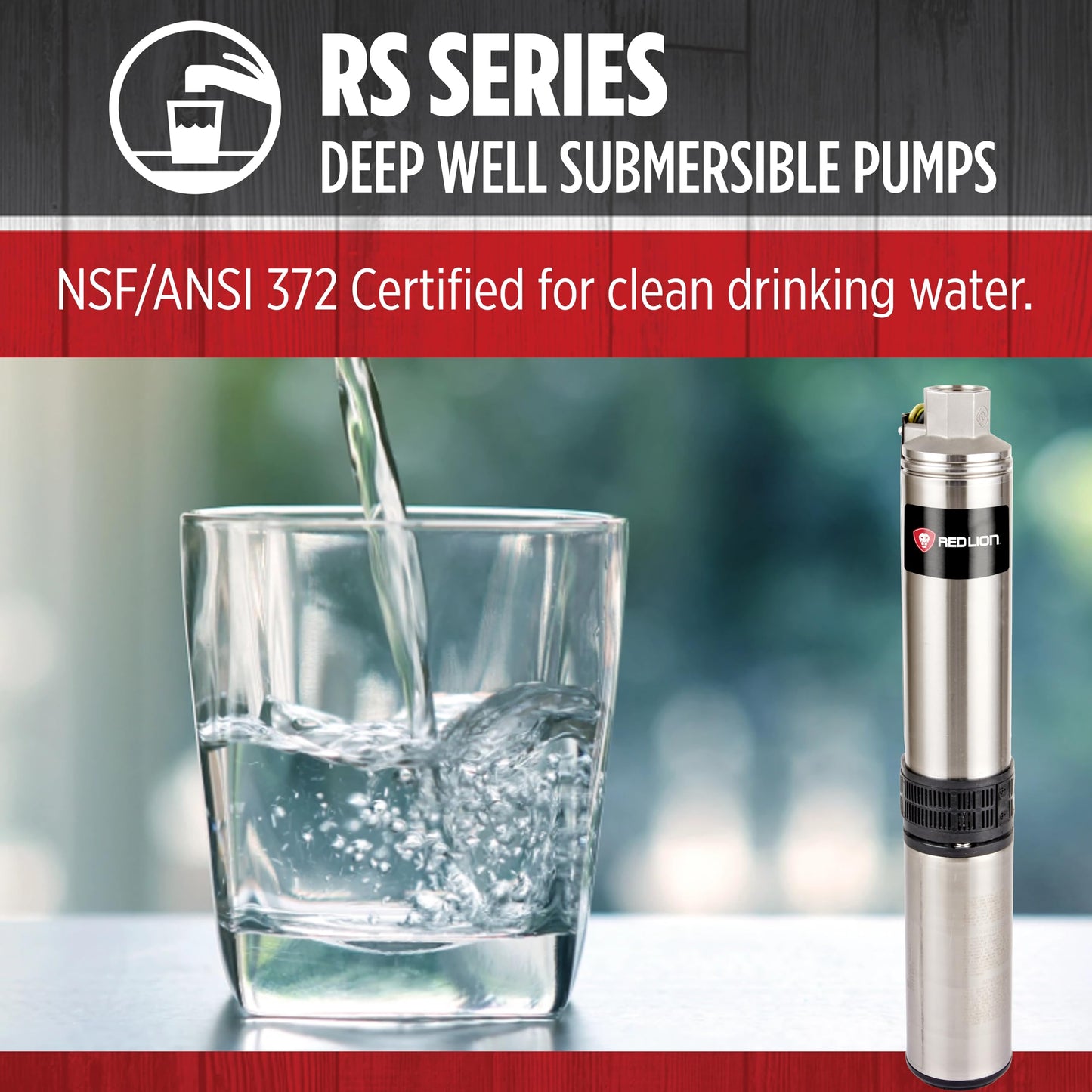 Red Lion RS12G07-3W2V 4-inch Premium Submersible Deep Well Pump with Stainless Steel Discharge, 3/4 HP, 12 GPM, 3-Wire, 230 Volt, Steel, 14942378