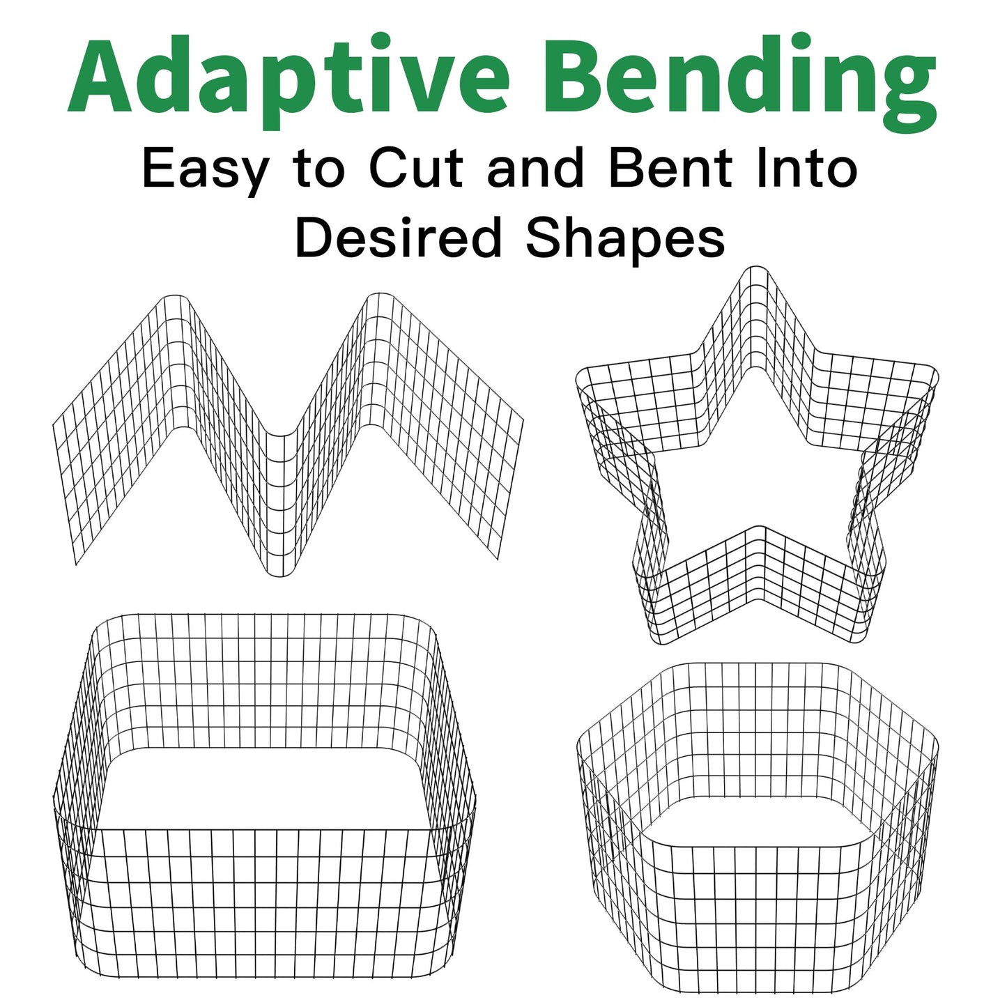 AMAGABELI GARDEN & HOME 24in(H)×50ft(L) Black Adaptive Bending Annealing Wire Mesh Welded Wire Fence for Outdoor Yard Greenhouse Plant Protection Poultry Netting