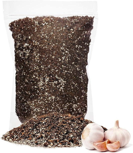 GARDENERA Premium Organic Potting Soil for Garlic - (3 Quart Bag)