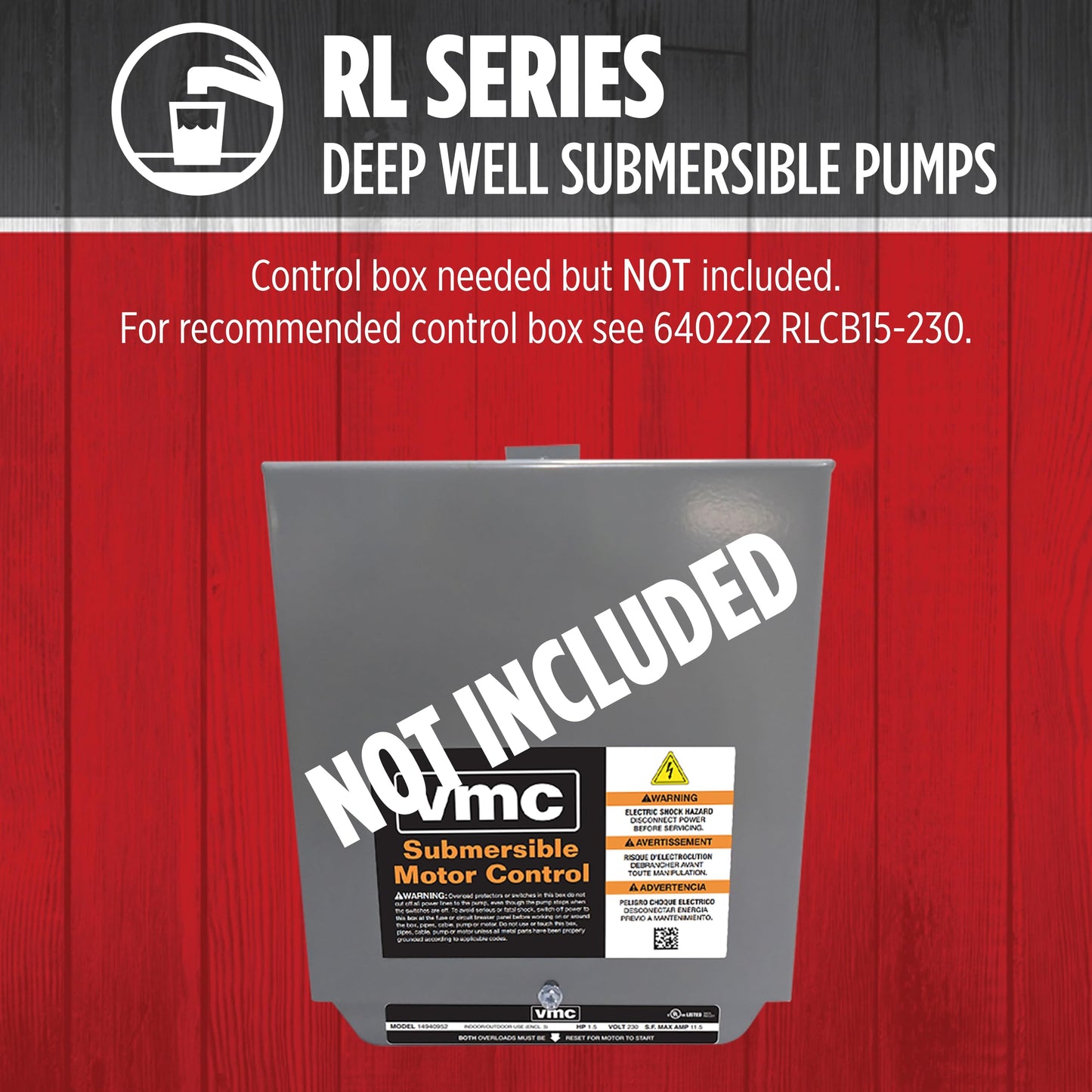 Red Lion RL12G15-3W2V 4-inch Submersible Deep Well Pump, 1-1/2-HP, 12 GPM, 3-Wire, 230-Volt, Steel, 14942408