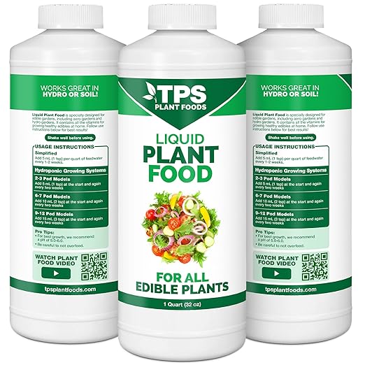 Liquid Plant Food for use in AeroGarden, IDOO and Hydroponic Growing Systems, Liquid Fertilizer, 32 oz (1 Quart)