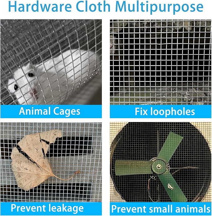 12in X 20ft Hardware Cloth 1/4 Inch, 23 Gauge, Hot-dip Galvanized After Welding, Chicken Wire Fence Garden Fencing Welded Wire Cloth Garden Fence Handicraft Making