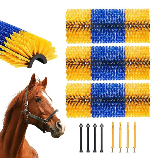 VEVOR Livestock Scratching Brush, 3 Pcs Horse Brush with 6 Screws, 20 x 7.5 in Cow Scratcher, for Back Itch Relief & Keep Cleaning, Grooming & Scratching for Horse, Pig, Cattle Supplies