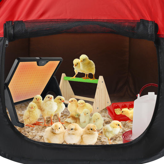 Hydralis Chicken Brooder Box for Chick Starter Kit, 12.8 * 17.8 inch Large Brooder Heating Plate, Brooding Up to 30 Baby Chicks, Chicks Feeder＆Waterer, Nesting Pad, Perch, All-in-1 Chicken Brooder Set