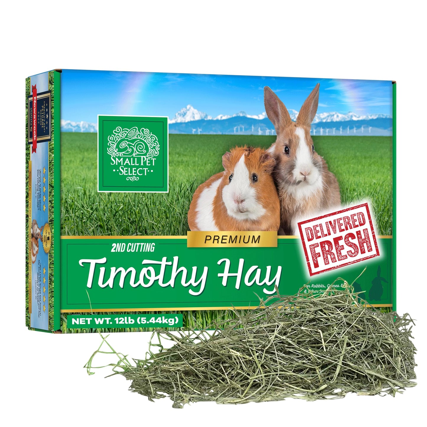 Small Pet Select 2nd Cutting Perfect Blend Timothy Hay Pet Food for Rabbits, Guinea Pigs, Chinchillas and Other Small Animals, Premium Natural Hay Grown in The US, 12 LB