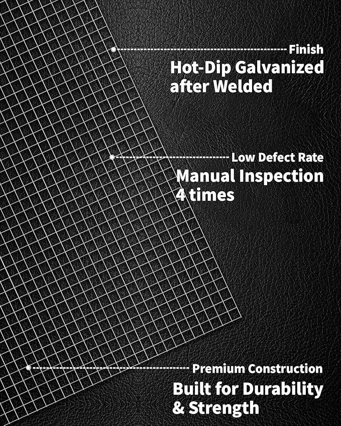 1/4 inch Hardware Cloth 48 x 50 23-Gauge - Hot-Dip Galvanized After Welding - Chicken Wire Fence Roll, Galvanized Wire Mesh Roll, Welded Wire Fencing, Cage Wire, Chicken Coop/Run Cover