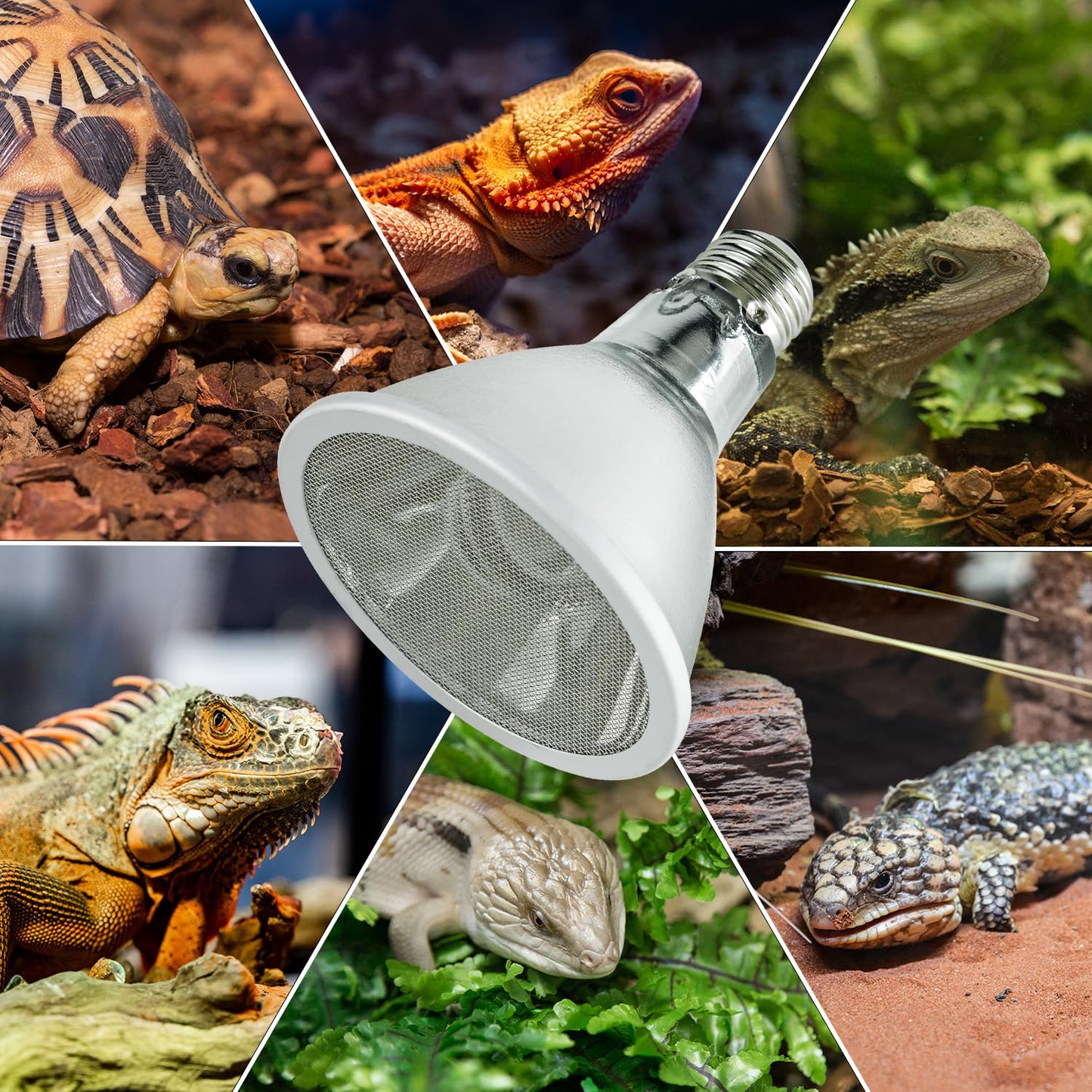 REPTI ZOO Reptile Basking Heat Lamp Bulb, 100W Splashproof Energy Saving Deep Heater Non-Luminous Carbon Infrared Heat Bulb for Reptile Amphibians