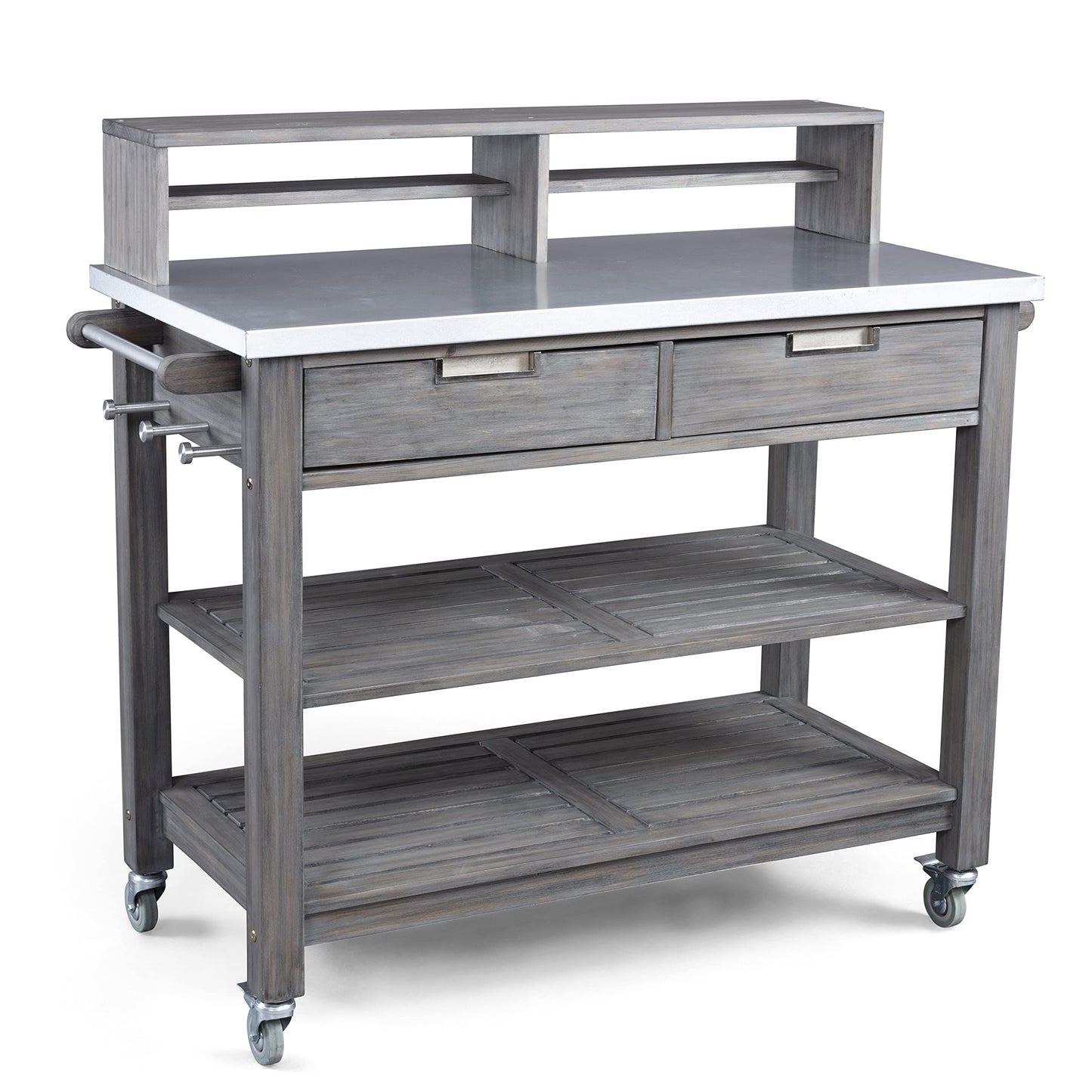 Homestyles Maho Gray Teak Potting Bench