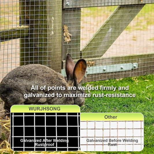 Hardware Cloth 4'' x 20' 1/2 in Galvanized Wire Mesh Roll (19 GA) Chicken Wire Fence Roll for Chicken Pen/coop Fences, Screen mesh, Rabbit/Snake Fences, Poultry enclosures, Handicraft Making, etc.