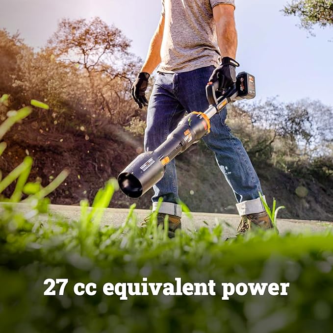 WORX Nitro WG585 40V Cordless Leaf Blower, Electric Blower with 620CFM & 165MPH, Blowers for Lawn Care with Brushless Motor & 3 Speed Control, 2 Batteries & Charger Included