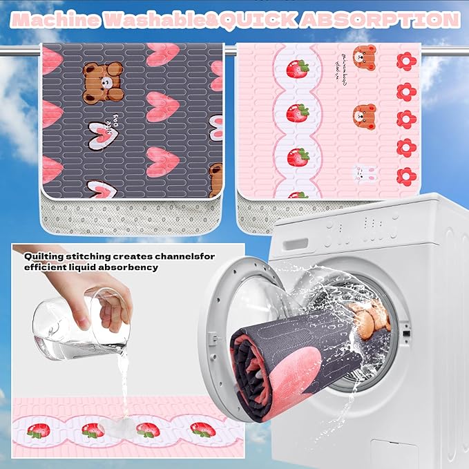 4 Pcs Guinea Pig Cage Liner, Washable Guinea Pig Bedding,Reusable Rabbit Bedding Waterproof Guinea Pig Pee Pads, Absorbent Guinea Pig Bedding for Small Animals Hamster Rabbit Squirrel Cage 47“
