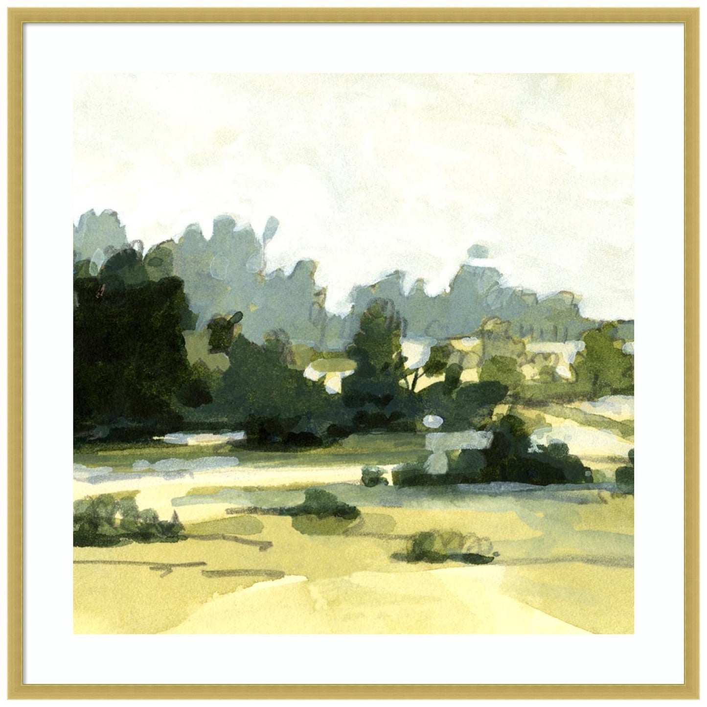 Amanti Art Framed Wall Art Print 33x33 Bright Marshland I by Emma Caroline, Landscapes Wall Art, Rustic Farmhouse Decor, Large Poster Painting Artwork for Living Room, Bedroom, Bathroom, Kitchen