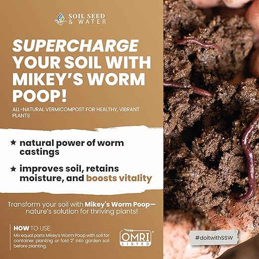 Seriokai's Secret Organic Fertilizer Soil Amendment Bundle with Worm Castings and Dairy Compost Avocado and Citrus Fruits - Orange, Lemon, Grapefruit, Lime and Pomelo