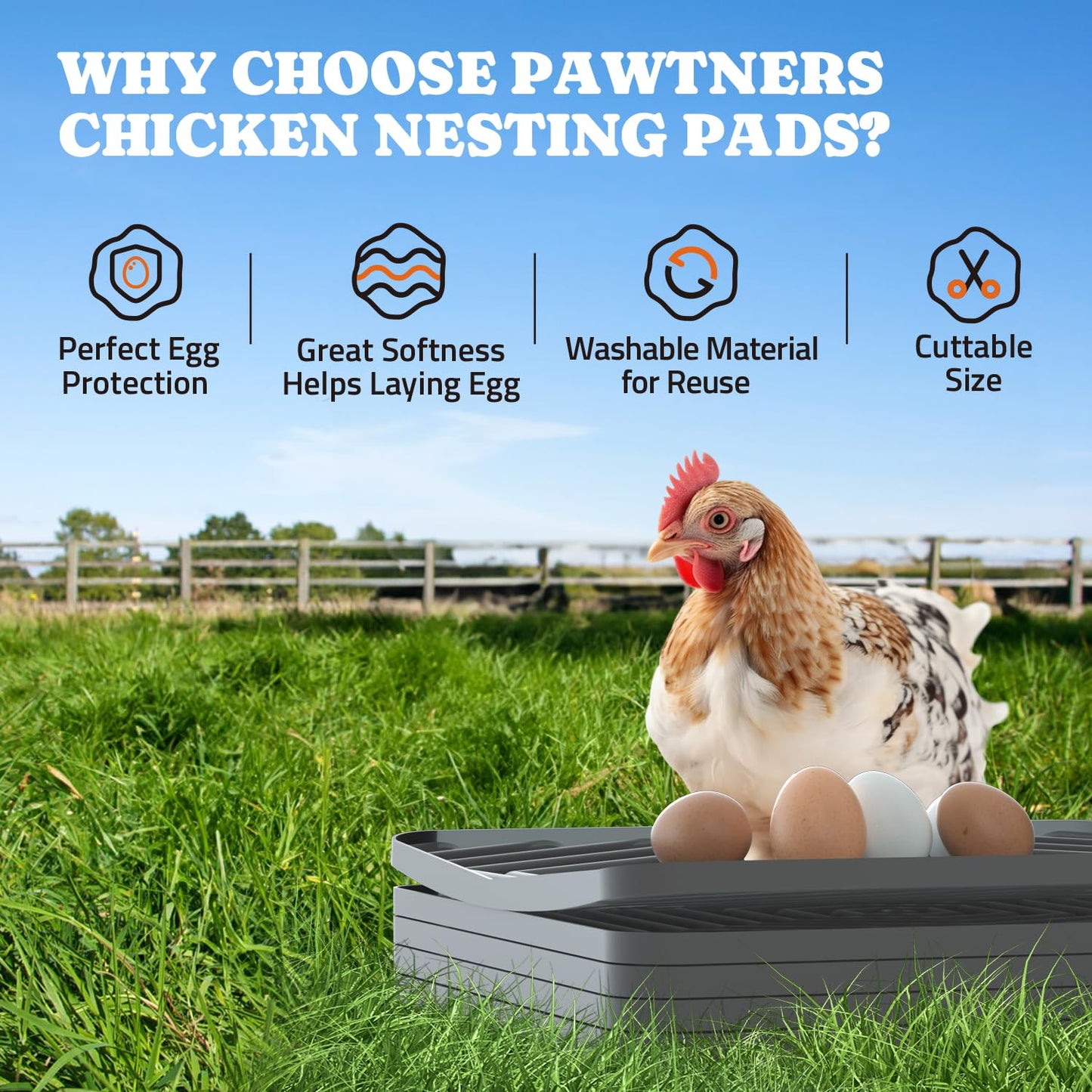 Chicken Nesting Box Liners: Washable Nesting Pads for Laying Eggs, 12x12, 10 Pack
