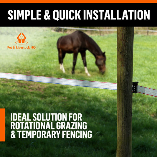 Electric Fence Tape for Livestock - Polytape Fencing Hot Wire with High Visibility - 3/4 Inch Wide 1640 Feet 500 Meter Length