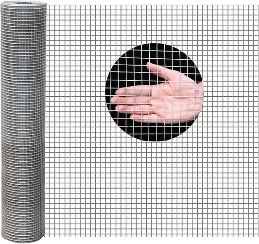 48"x100' Hardware Cloth, 1/2inch 19Ga Hot-Dip Galvanized After Welding Chicken Wire Fence, Galvanized Wire Mesh Roll Prevent Snake, Raccoons, Foxes, Raised Garden Bed Supports Wire Mesh