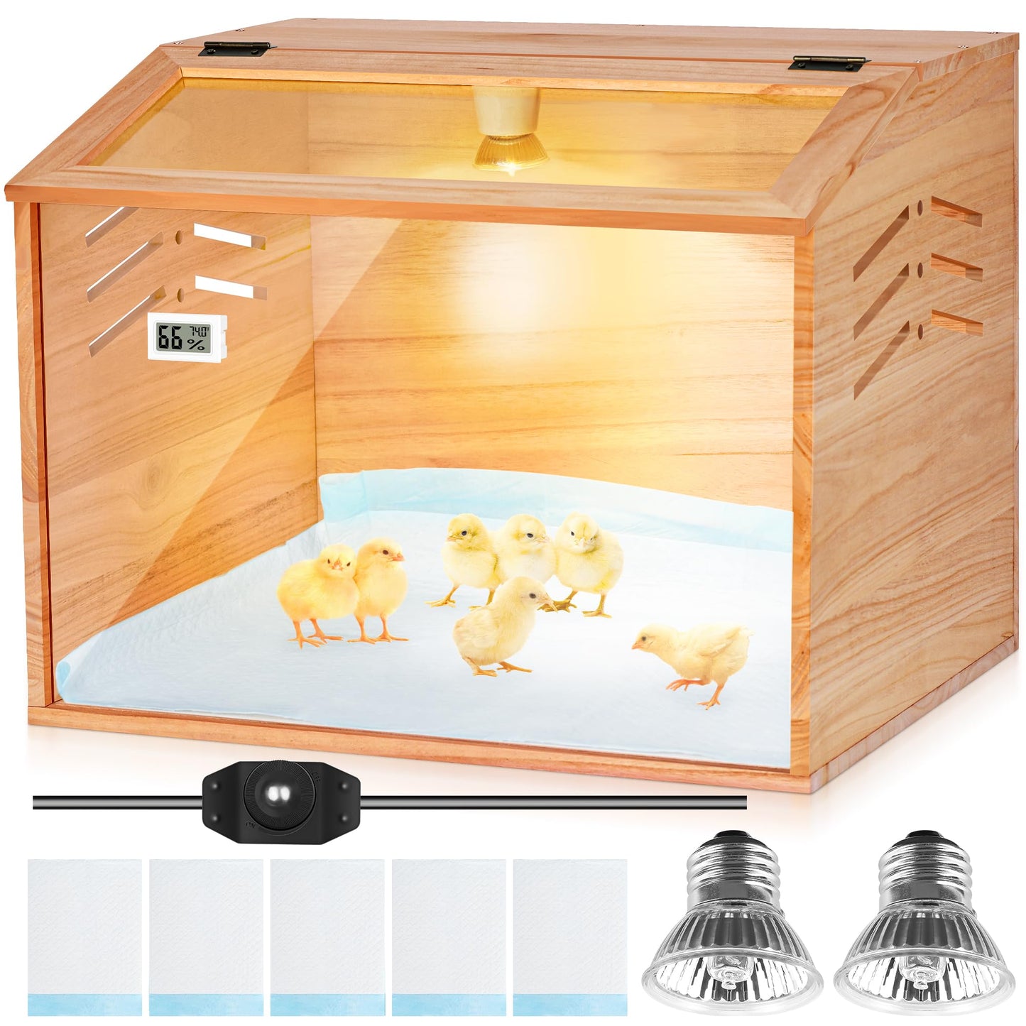 Brooder Box for Chicks,Chicken Chick Brooder Box 15.7×15.7×19.7 Inch