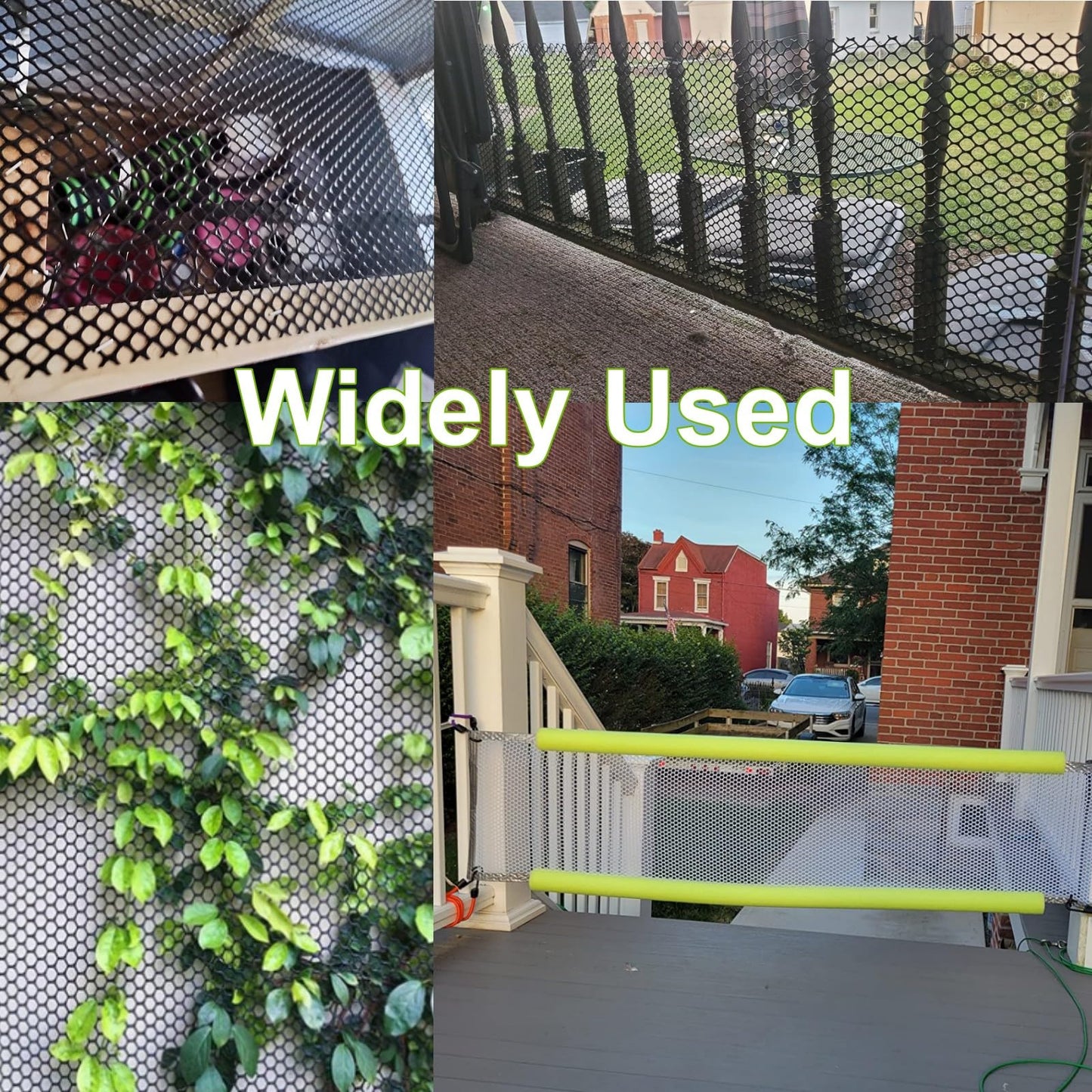 Plastic Chicken Wire Mesh Fence Roll 15.7IN x 10FT, Yuminroe Plastic Rigid Fencing & Netting for Poultry, Garden, Balcony, Dog Cat Snake Barrier