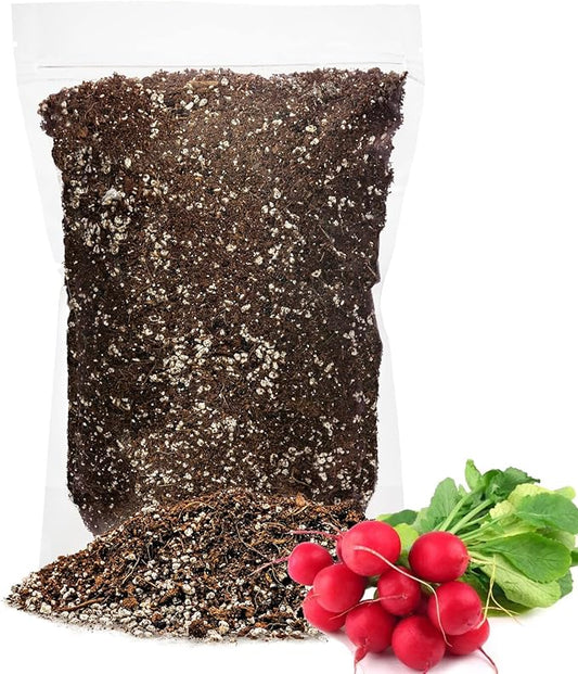 GARDENERA Premium Organic Potting Soil for Radish - (5 Quart Bag)