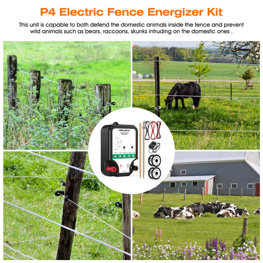 Fence Charger, Electric Fence Energizer Fencing System for Containing Dogs, Livestock and Preventing Wild Animals Intruding