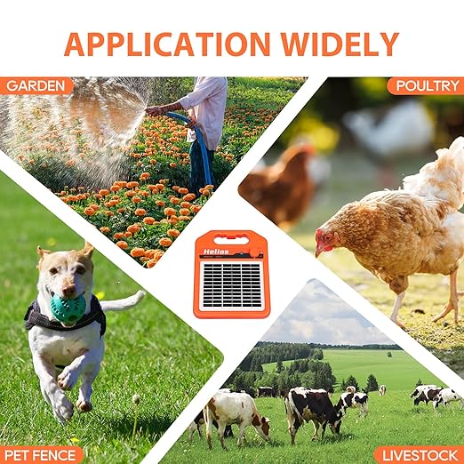 MINI250 15 Miles Solar Electric Fence Charger, 0.25 Joule Solar Fence Charger for Livestock, Pigs, Horses, Cattle Sheep, Solar Powered Electric Fence with Day or Night Mode, Easy Installation