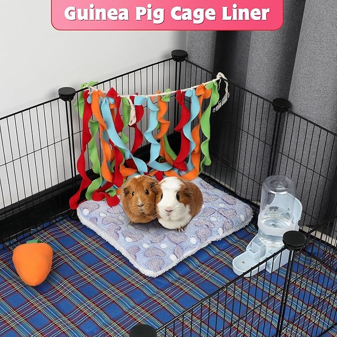 YUEPET 5 Pack Warm Guinea Pig Bed Pads Soft Guinea Pig Sleeping Mats Washable Small Animal Bedding Cage Liners for Indoor Bunny Hamster Squirrel Hedgehog Chinchilla Ferret Heart Pattern（12.5''*10.8''）
