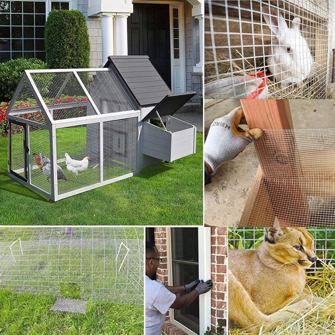 SEBOSS Hareware Cloth 1/2 inch 60 x 100 Ft 19-Gauge, Hot-dip Galvanized After Welding, Chicken Wire Fencing, Gopher Wire, Wire Mesh Roll, Wire Cloth, and Long-Lasting Wire Fencing Use