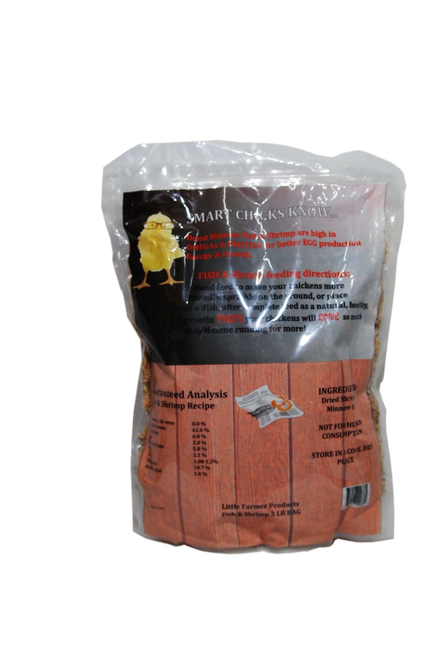 LITTLE FARMER PRODUCTS Fish & Shrimp | Dried River Shrimp & Minnow Fish | Omega 3, Calcium, Protein Packed | Premium Poultry Chicken Duck Treat (3)