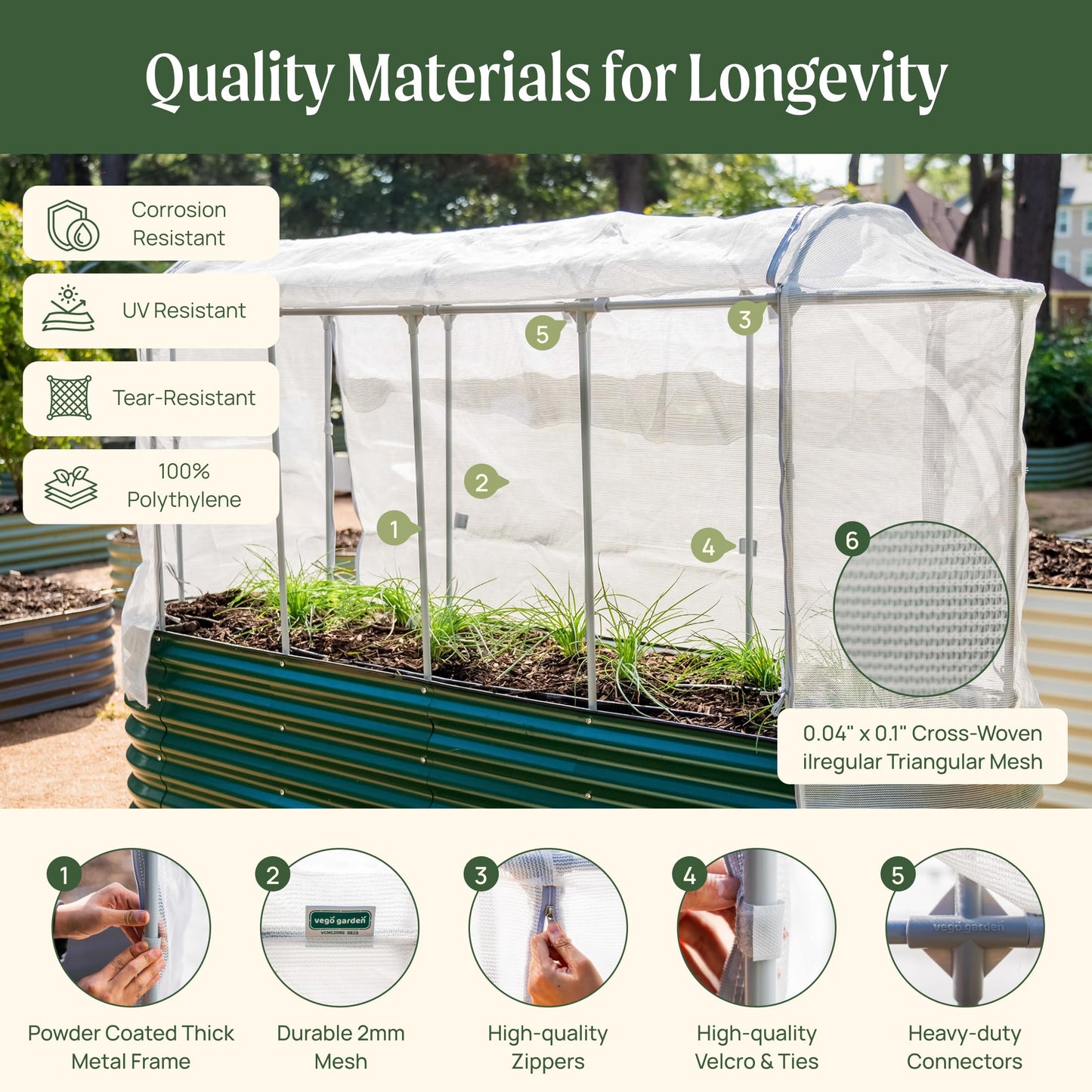 3.5' x 6.5' Covered Raised Garden Bed