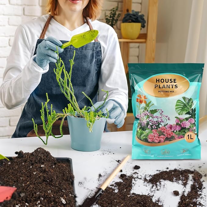 Potting Soil Mix 10qt for Indoor Plants, Organic Houseplant Soil Well Draining Dirt Ready to Use, Fit for House Plant Like Pothos, Philodendron, Monstera, African Violet