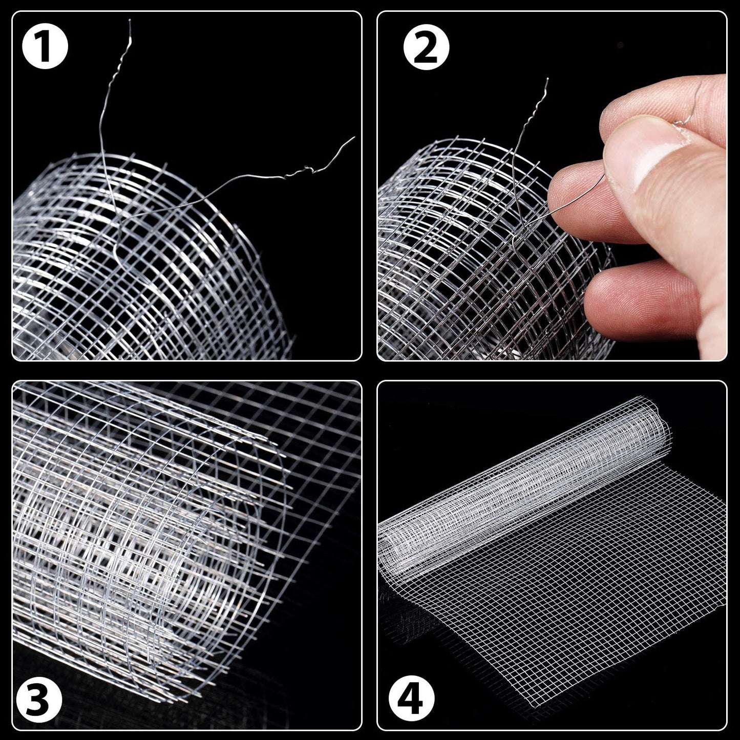 SATINIOR 2 Sheets 13.7 x 40 Inches Chicken Wire Fence Wire Mesh Roll Hardware Cloth Small Galvanized Welded Metal Cage Fence for Crafting Coop Rabbit Snake Poultry Enclosure