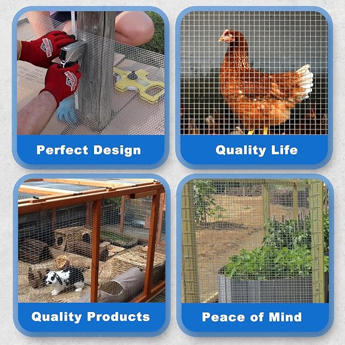 19 Ga Hardware Cloth 1/2 inch 48" x 50' - Premium Chicken Wire Mesh Roll for Effective Garden Fencing, Chicken Runs, and Robust Gopher Mesh Protection
