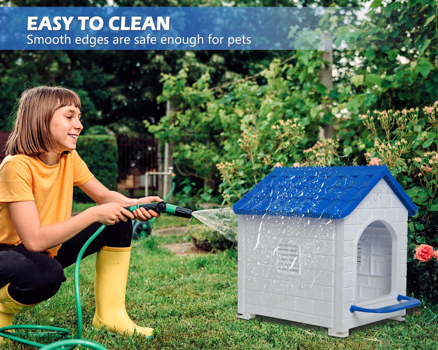 CSQOO Chicken Nesting Box, Waterproof Hens Nesting Boxes with Chicken Nesting Pads for Laying Eggs, Wall Mount Nesting Boxes for Chickens, Duck, Rabbit, Poultry (Blue)