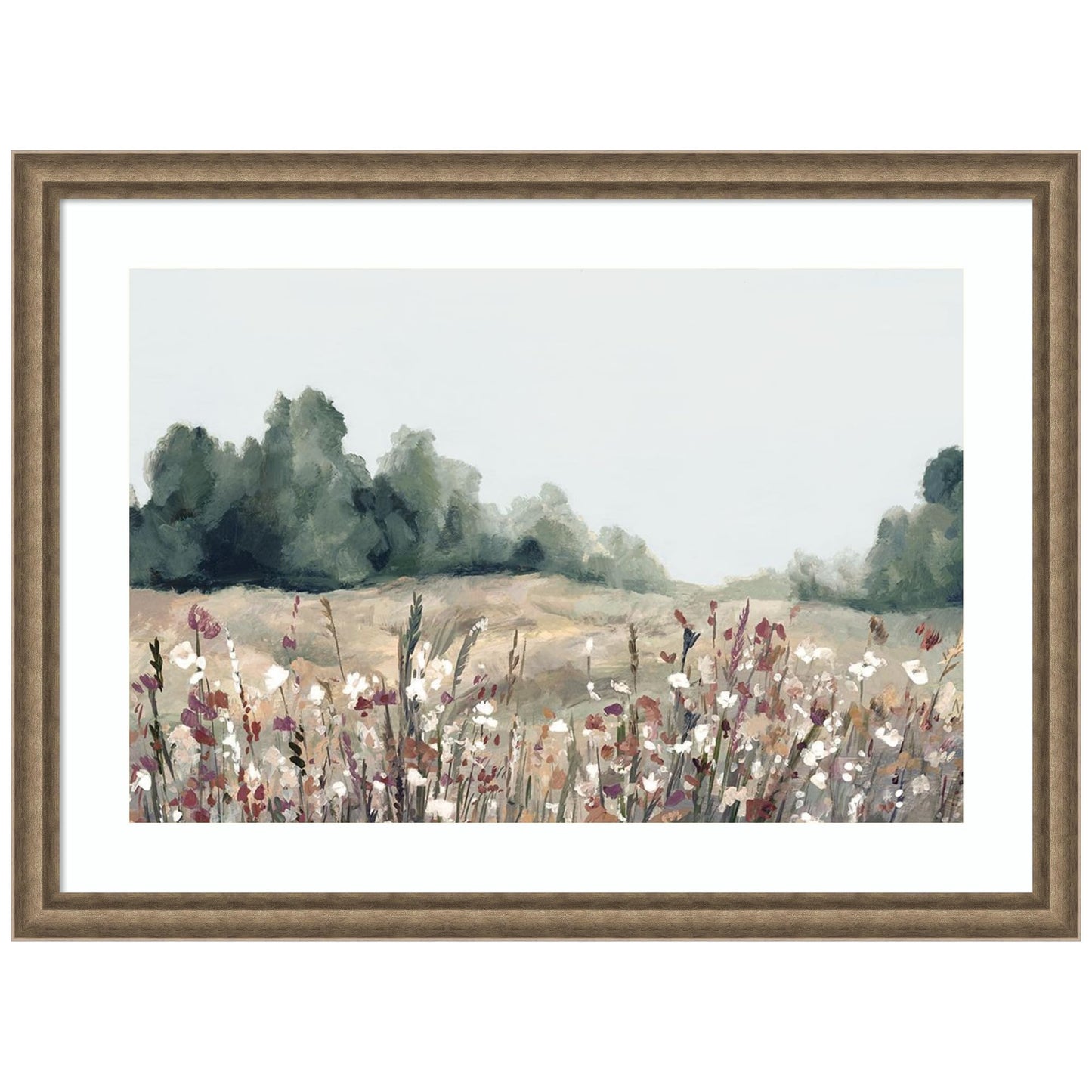 Amanti Art Framed Wall Art Print 32x43 Muted Meadows by Hannah Dawson, Landscapes Wall Art, Rustic Farmhouse Decor, X-Large Poster Painting Artwork for Living Room, Bedroom, Bathroom, Kitchen, Office