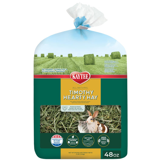 Kaytee Timothy Hearty Hay for Guinea Pigs, Rabbits & Other Small Animals, 48 oz