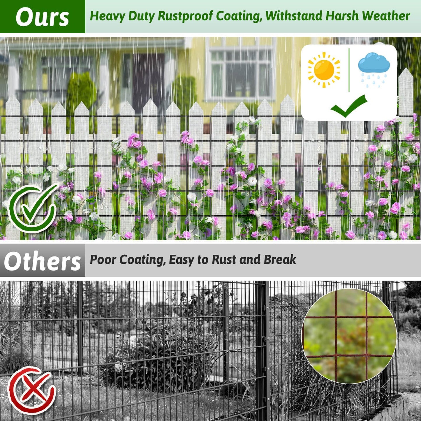 ROADPLUM Welded Wire Fencing 59ft×24in, Black PVC Coated Wire Mesh Garden Fence Vinyl Metal Wire Mesh Wire Fence Rolls for Making Yard Fence Plant Protector Dog Poultry Netting(14Ga, 2.3in X 2.3in)