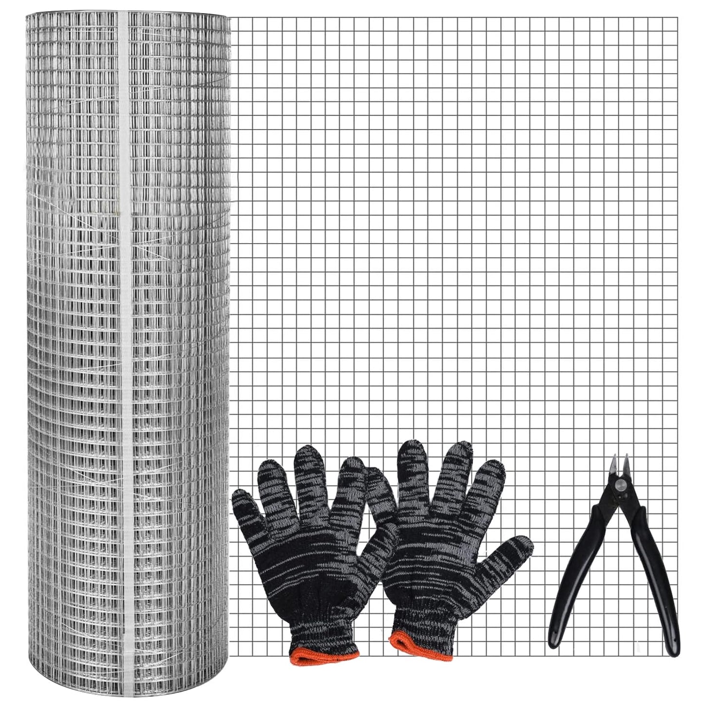 Hardware Cloth 1/4 Inch 8in X 20ft Galvanized After Welding 23 Gauge Square Chicken Wire Fence Mesh Roll Raised Garden Bed Plant Supports Poultry Netting Cage Snake Fence (8in x 20FT)
