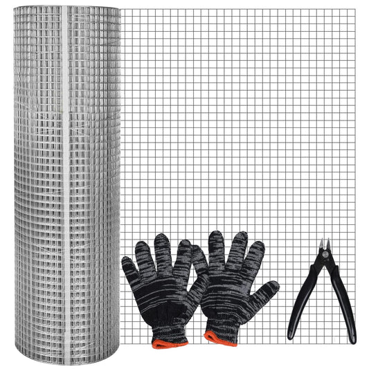 Hardware Cloth 1/4 Inch 8in X 20ft Galvanized After Welding 23 Gauge Square Chicken Wire Fence Mesh Roll Raised Garden Bed Plant Supports Poultry Netting Cage Snake Fence (8in x 20FT)